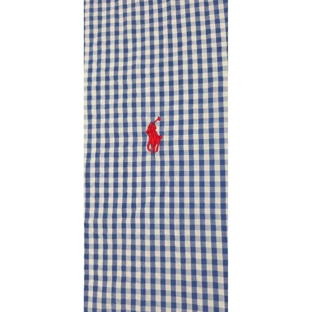 Polo Ralph Lauren Seersucker Shirt Men 4XB Big Blue Gingham Plaid Button Down